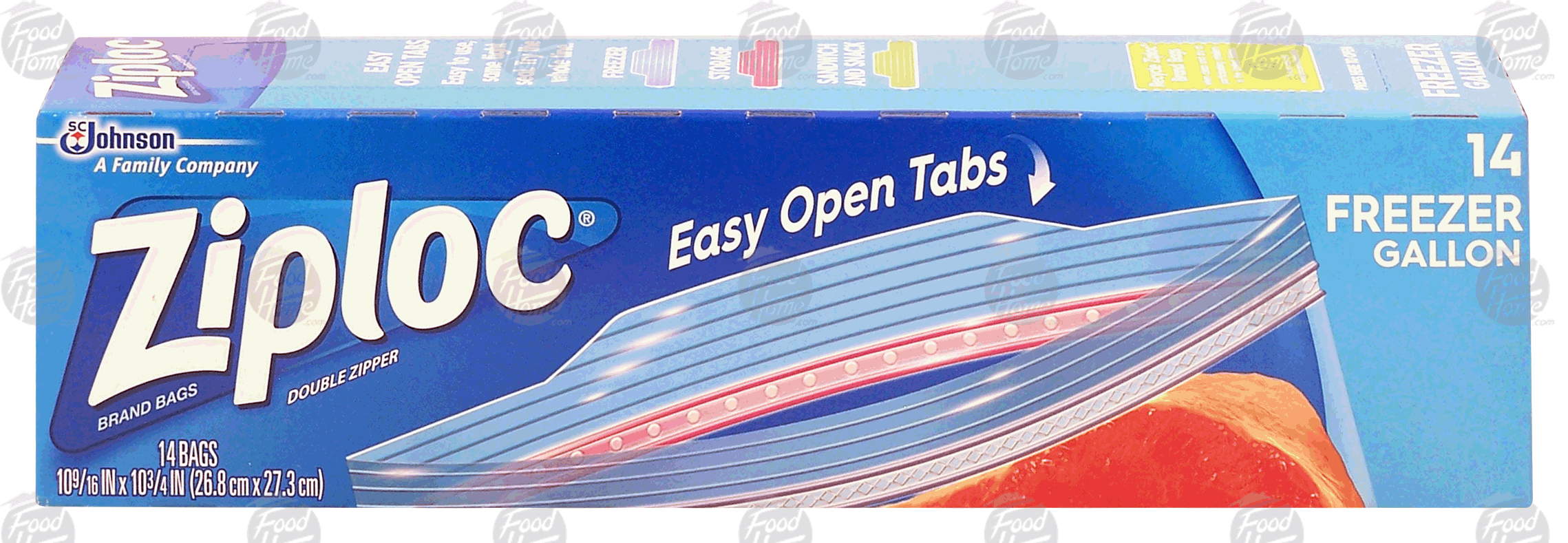 Ziploc  double zipper gallon size freezer bags with easy open tabs Full-Size Picture